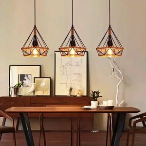 Lustre industriel corde de chanvre