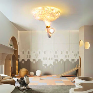 Lustre nuage enfant fusée original