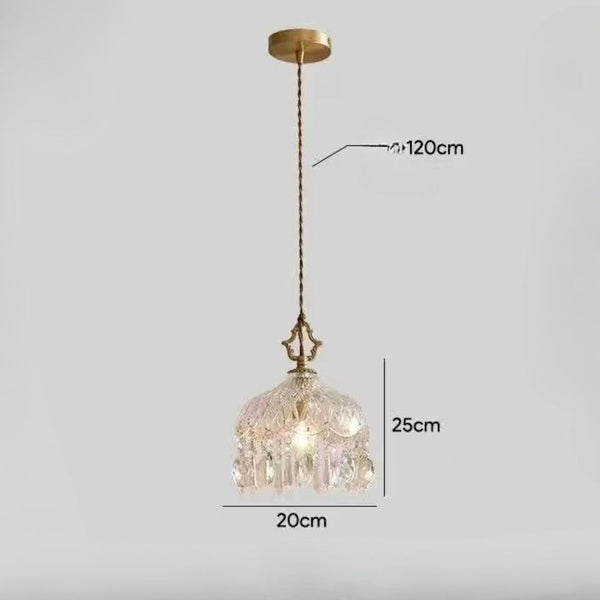 Lustre blanc fleur de cristal