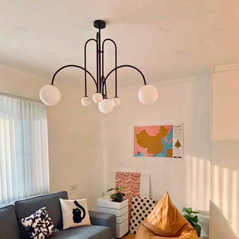 Lustre noir chambre adulte