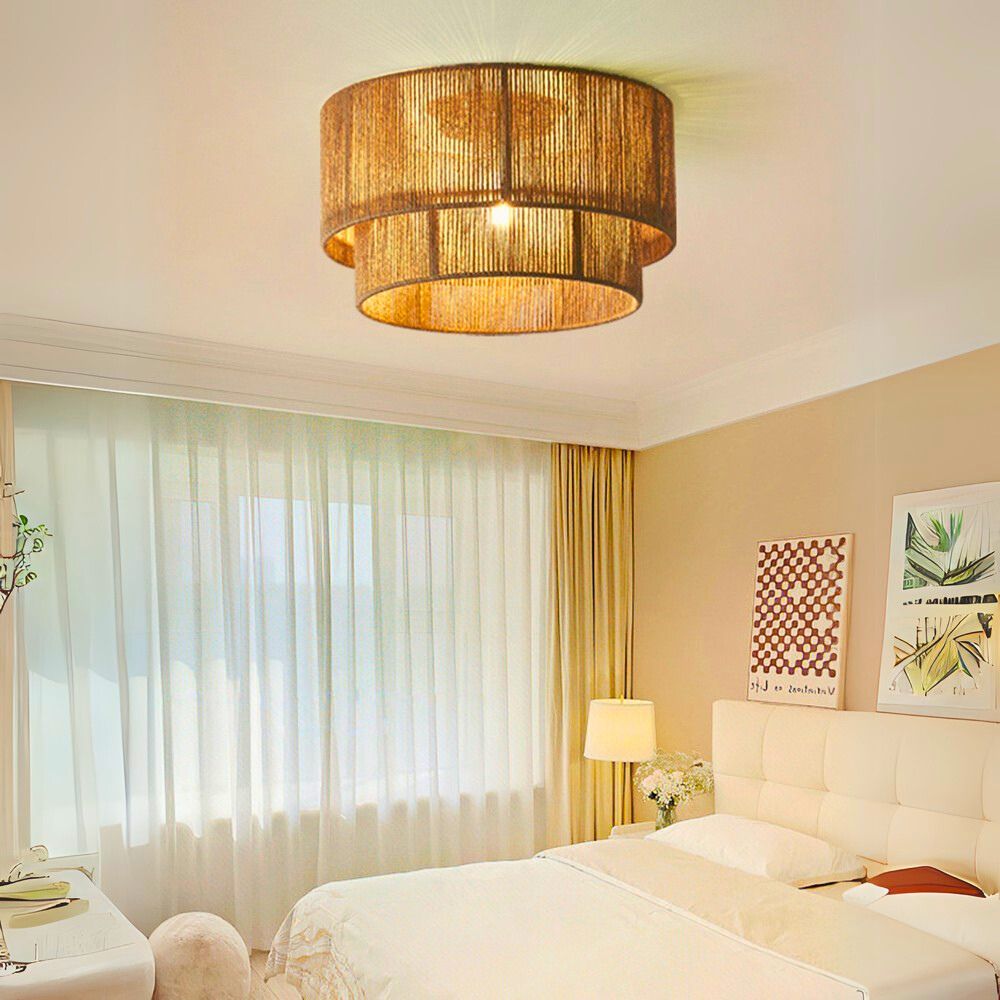 Lustre chambre adulte rotin