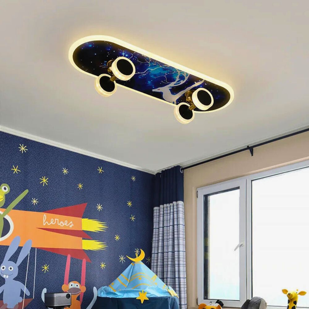 Lustre ado chambre skate bleu garçon