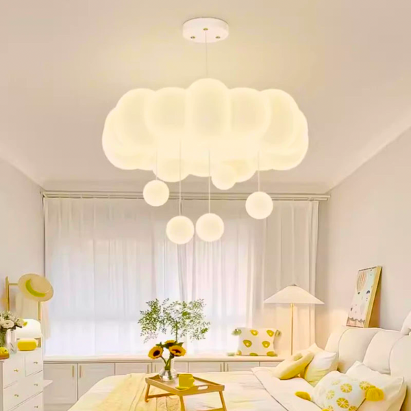 Lustre bébé blanc nuage suspension et chandelier