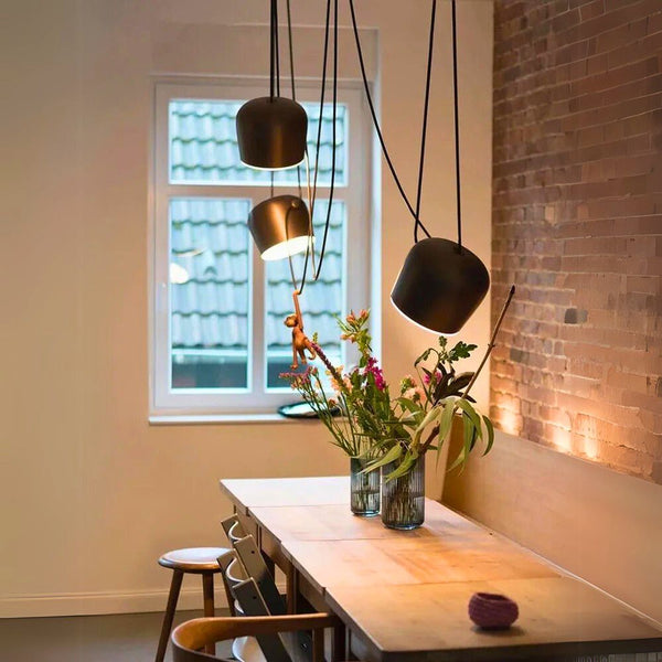 Lustre moderne industriel noir