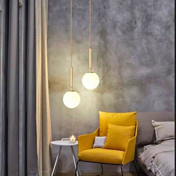 Lustre boule en verre moderne