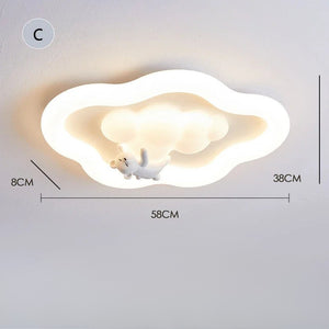 Lustre nuage bébé avec doudou