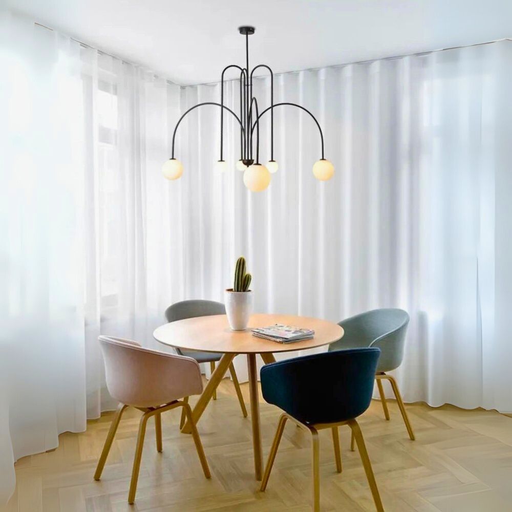 Lustre design et boule de verre led