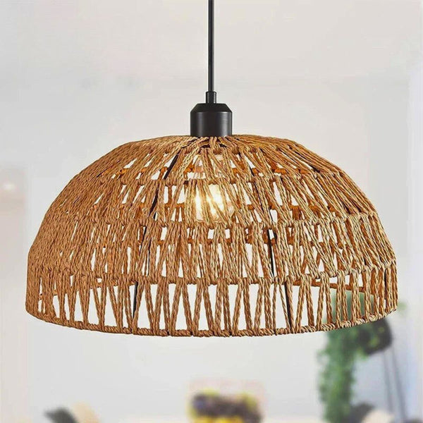 Lustre en corde demi-sphère design et naturel