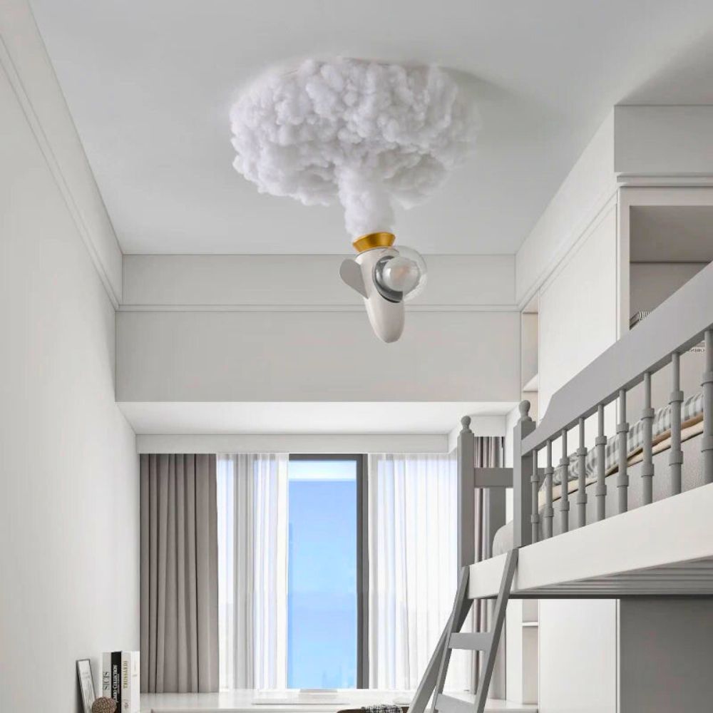 Lustre nuage enfant fusée original