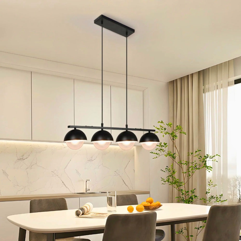 Lustre cuisine grand industriel noir