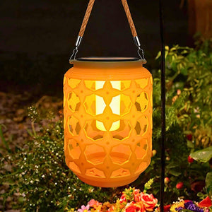 Lustre extérieur pergola solaire imitation rotin