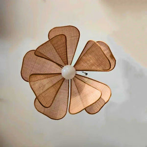 Lustre fleur bois et corde