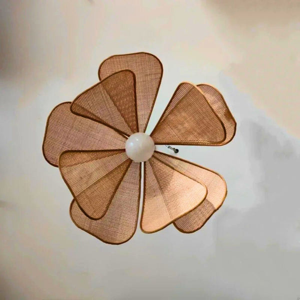 Lustre fleur bois et corde