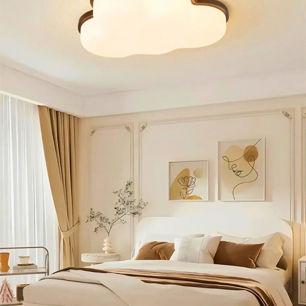 Lustre nuage en bois