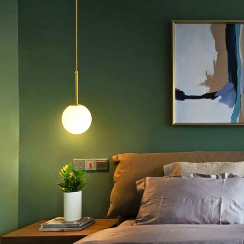 Lustre boule de verre pour chambre