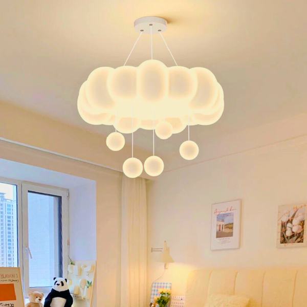 Lustre bébé blanc nuage suspension et chandelier