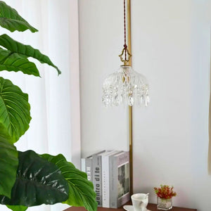 Lustre blanc fleur de cristal