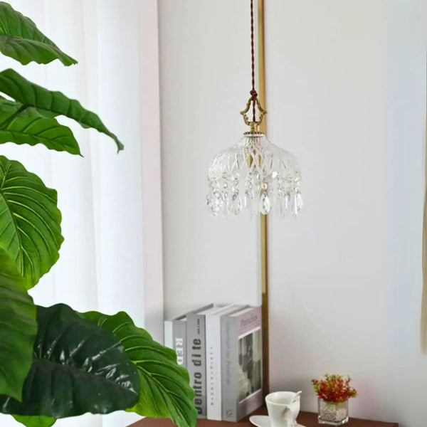 Lustre blanc fleur de cristal