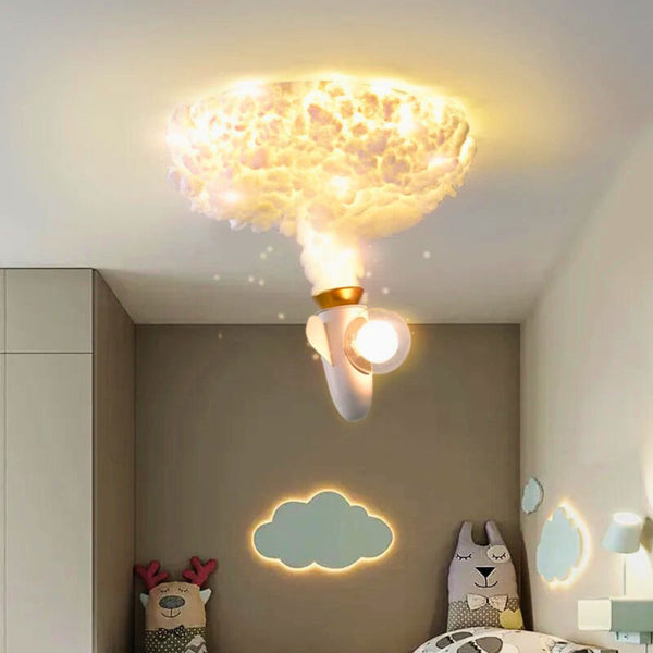 Lustre nuage enfant fusée original