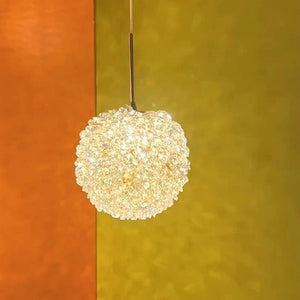 Lustre globe en verre cristal