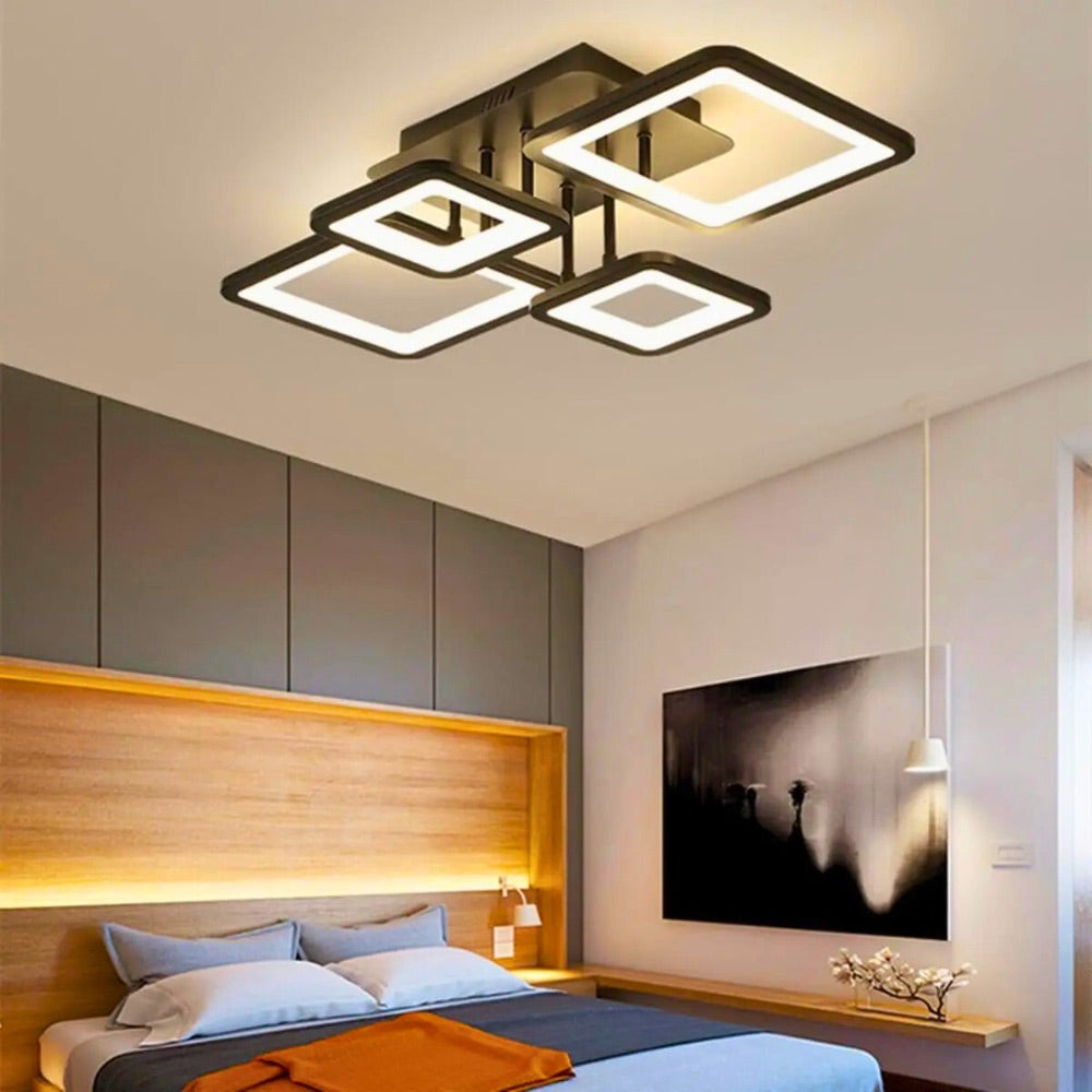 Lustre chambre adulte design noir