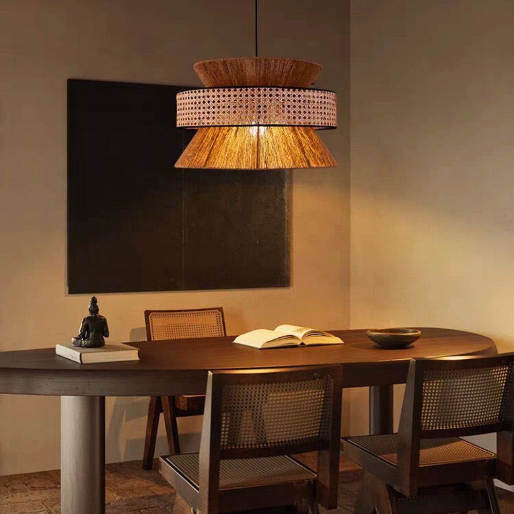 Lustre campagne chic bois