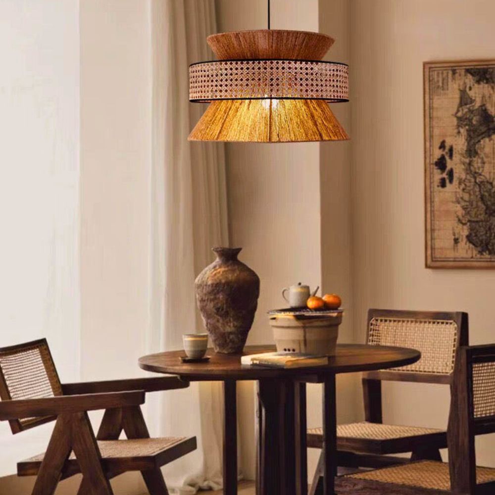 Lustre campagne chic bois