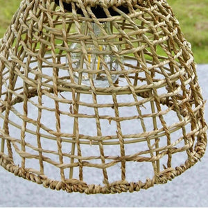 Lustre exterieur pour pergola en rotin