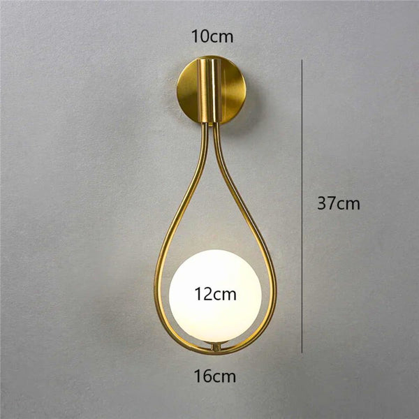 Lustre mural chambre boule verre