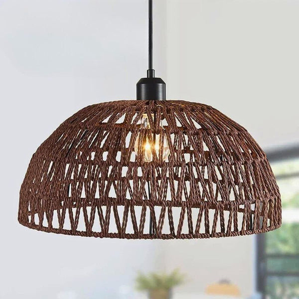 Lustre en corde demi-sphère design et naturel