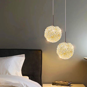 Lustre globe en verre cristal