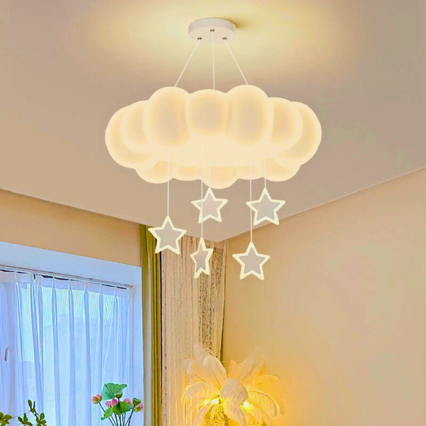 Lustre bébé blanc nuage suspension et chandelier