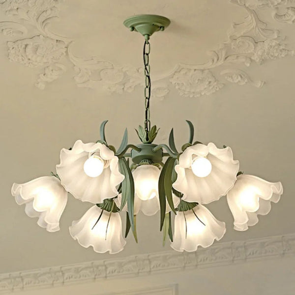 Lustre blanc fleur