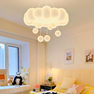 Lustre bébé blanc nuage suspension et chandelier