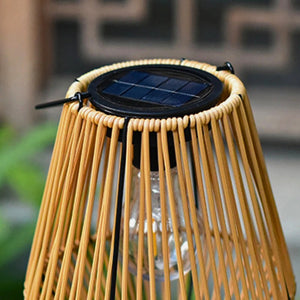 Lustre extérieur solaire rotin