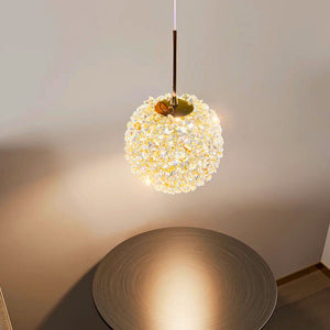 Lustre globe en verre cristal