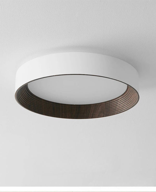 Lustre blanc rond en bois