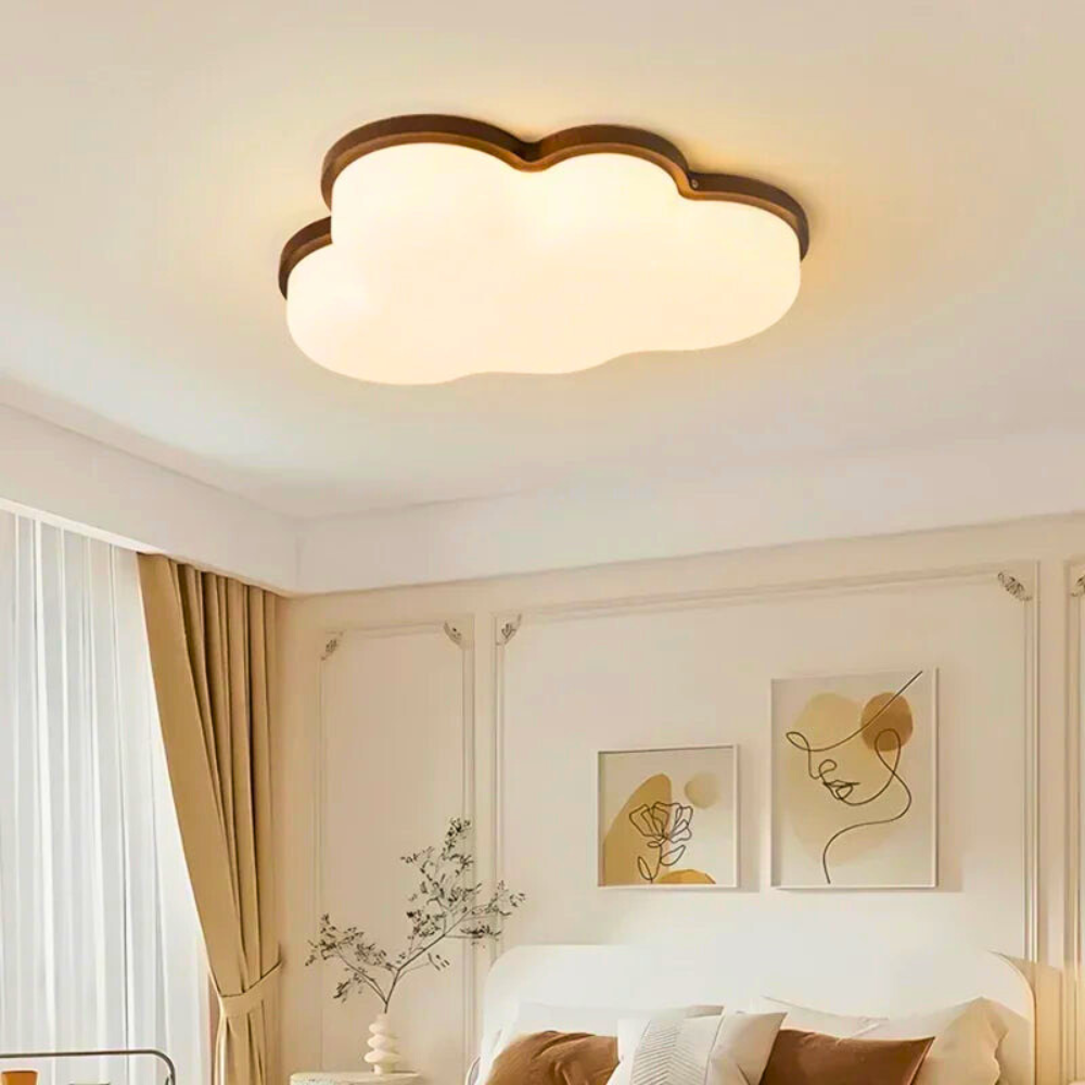 Lustre nuage en bois