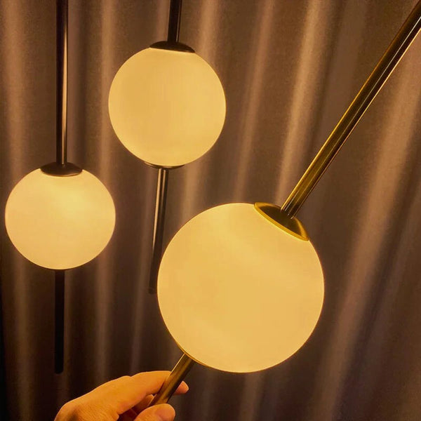 Lustre design boule de verre