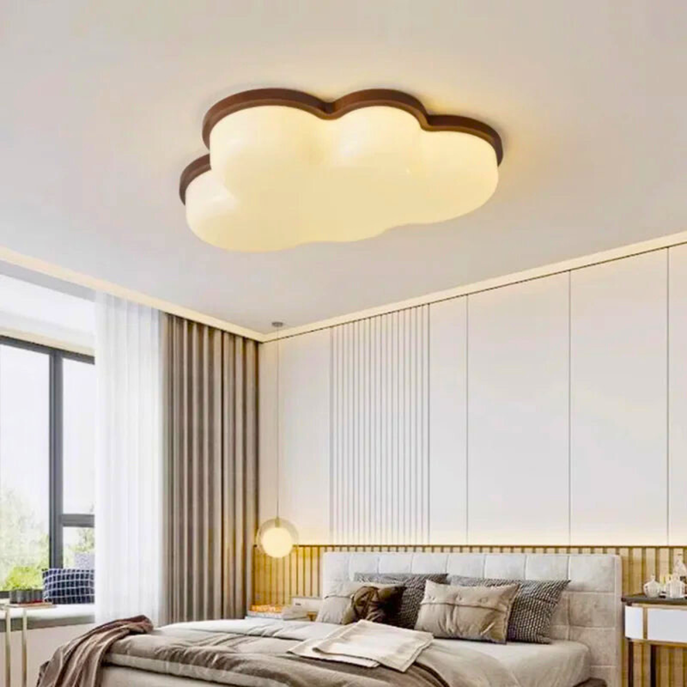 Lustre nuage en bois
