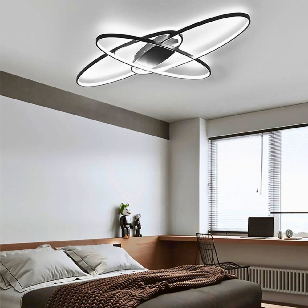 Lustre noir chambre adulte LED
