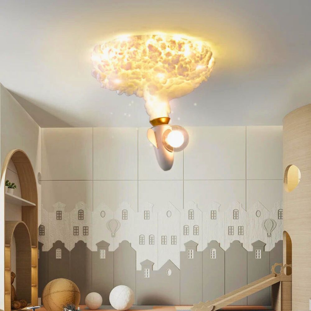 Lustre nuage enfant fusée original