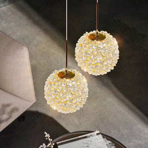 Lustre globe en verre cristal