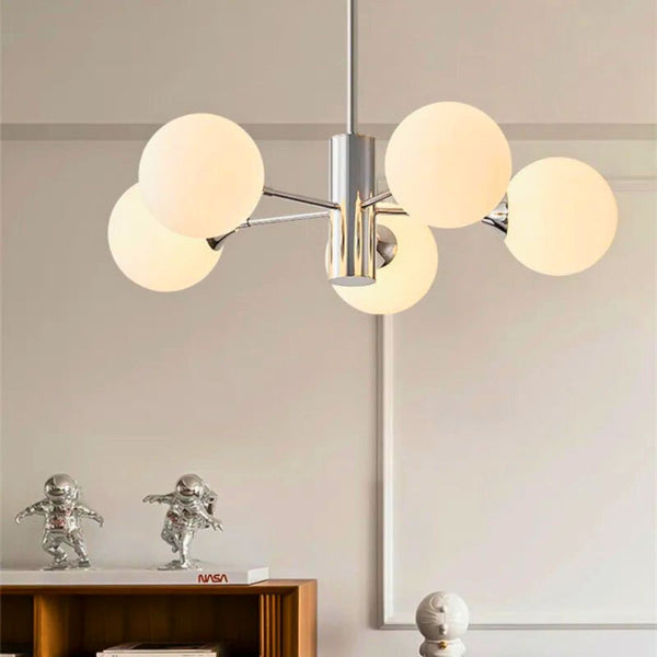Lustre blanc boule led