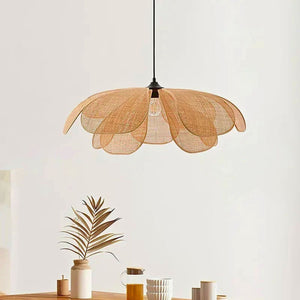 Lustre fleur bois et corde