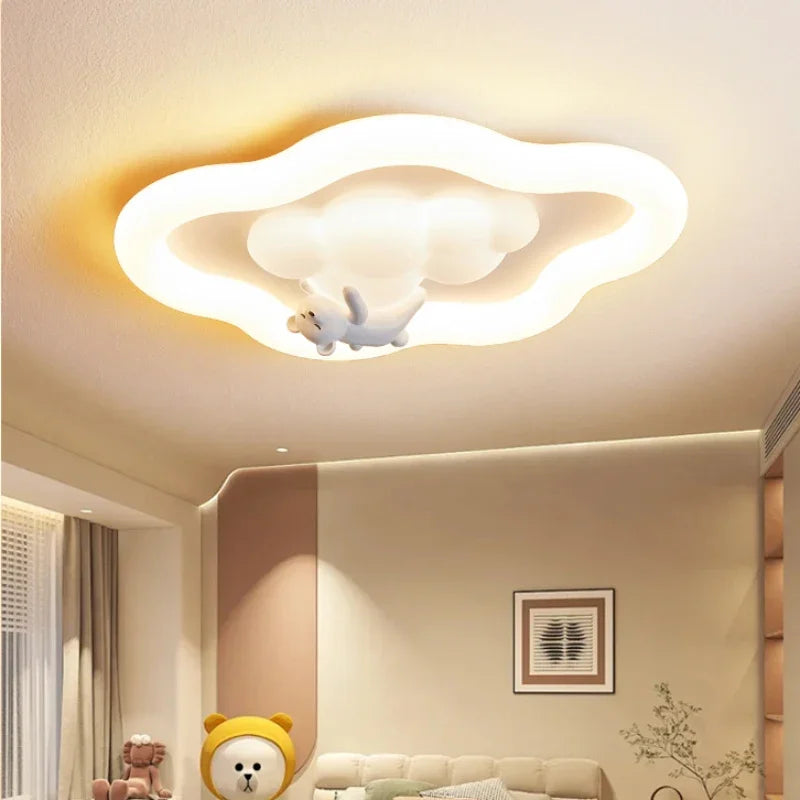 Lustre nuage bébé avec doudou