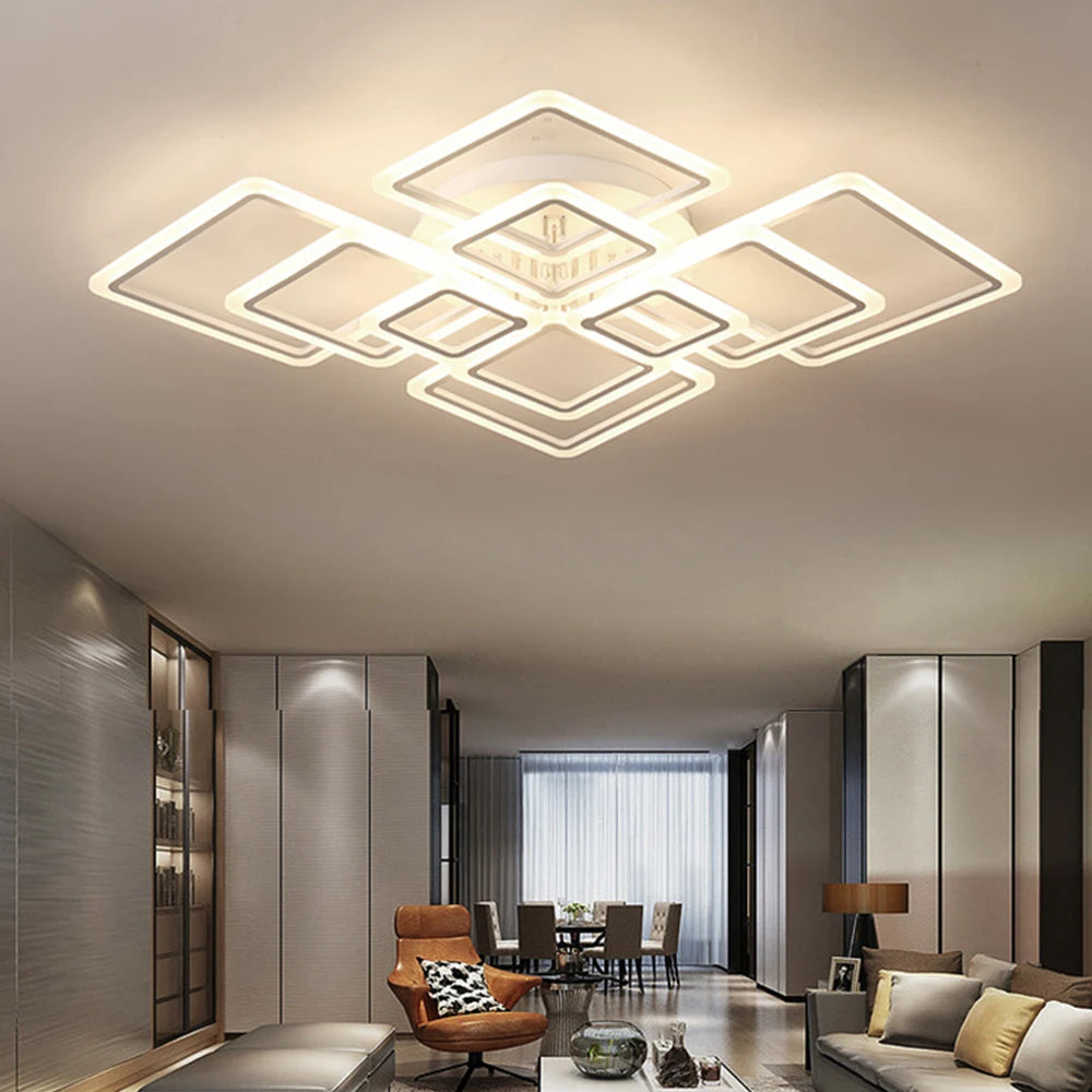 Lustre blanc led pour salon
