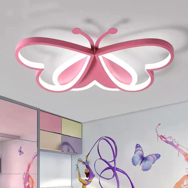 Lustre chambre fille led rose
