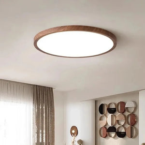 Lustre design led bois et blanc