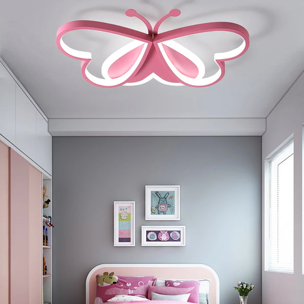Lustre chambre fille led rose